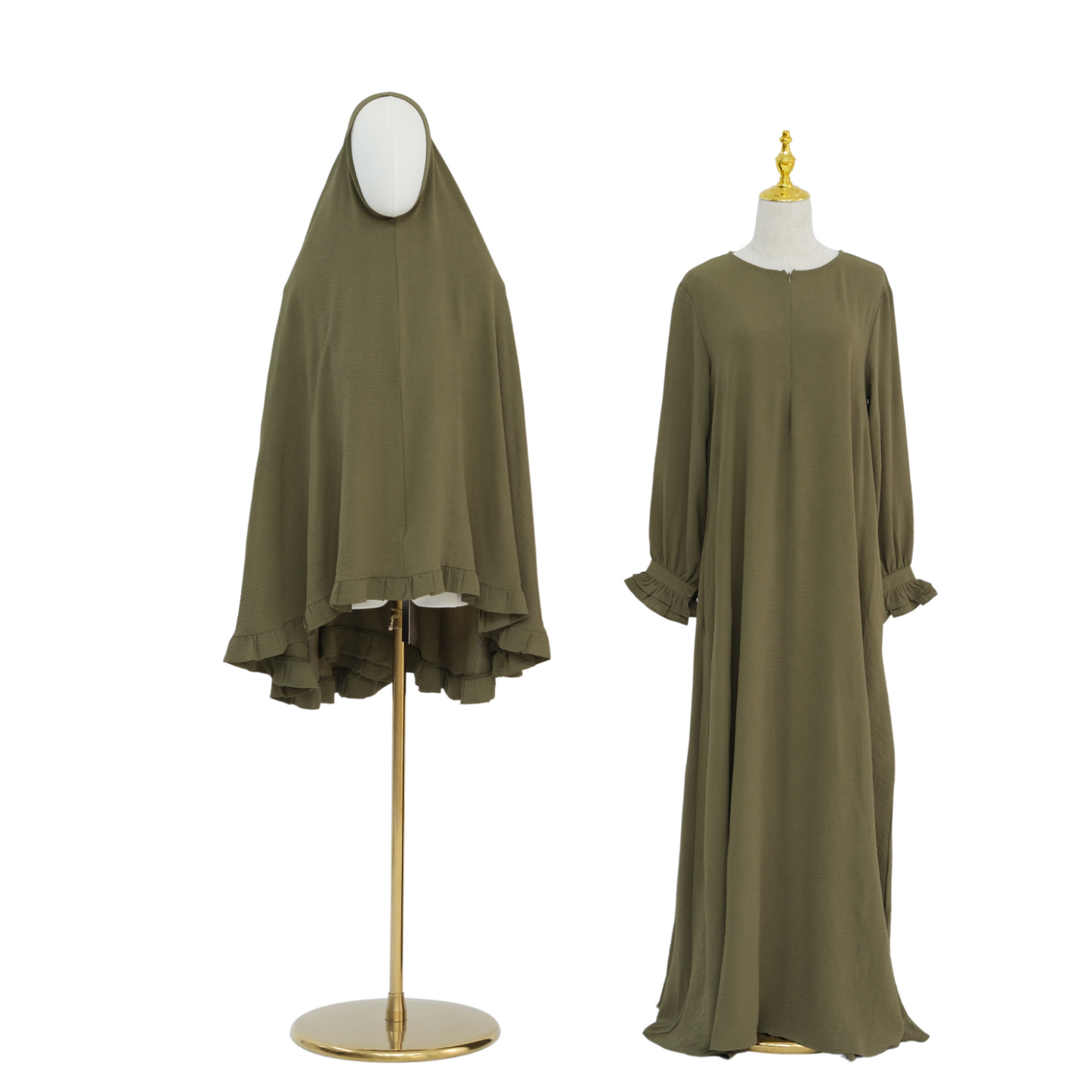 Ruffle abaya - Moss