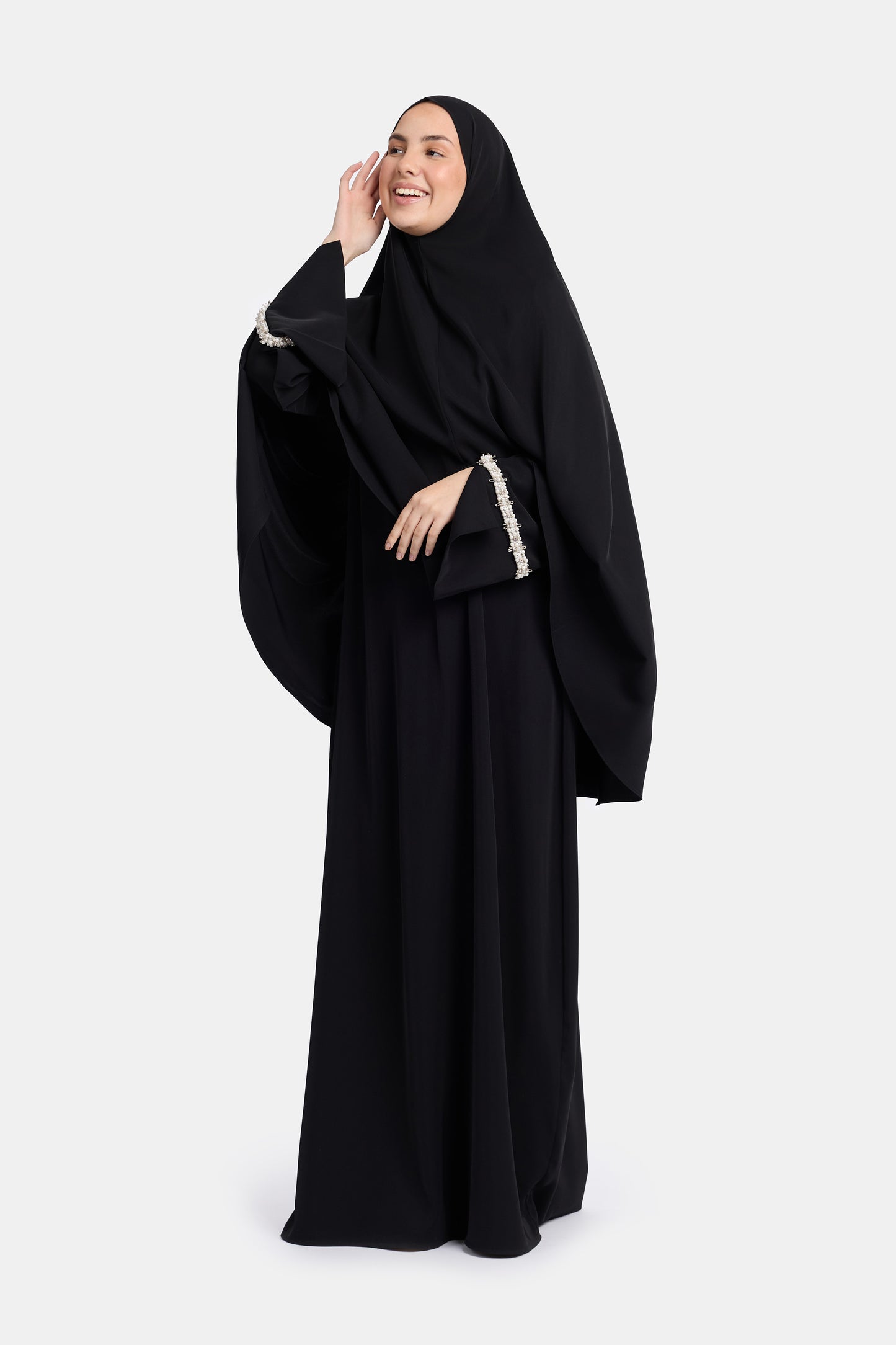 Pearl abaya - Noir