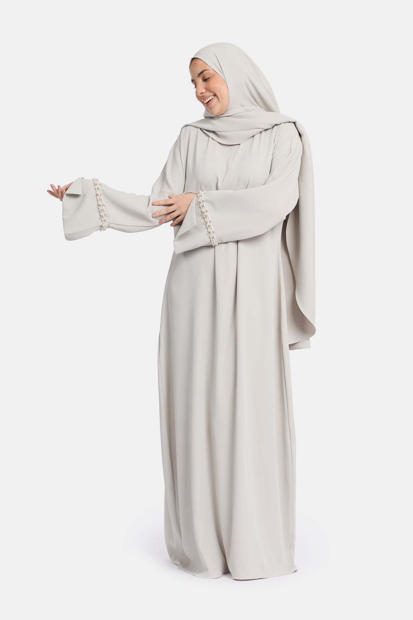 Pearl abaya - Silver