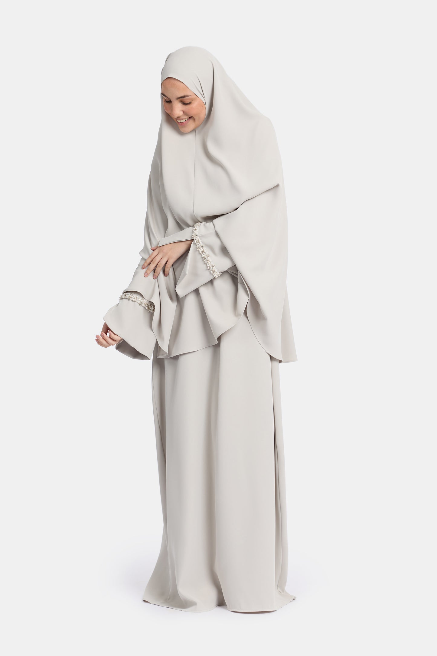 Pearl abaya - Silver