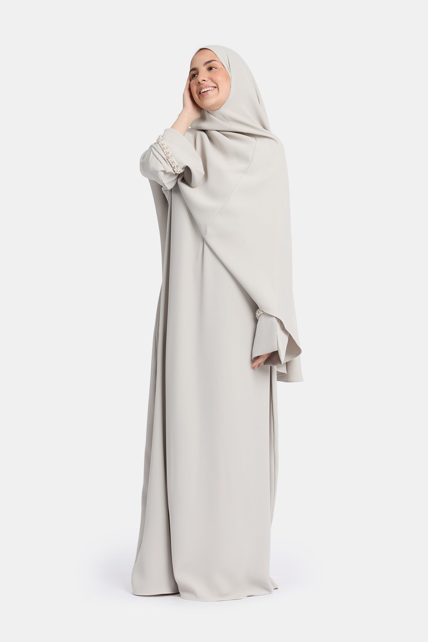 Pearl abaya - Silver