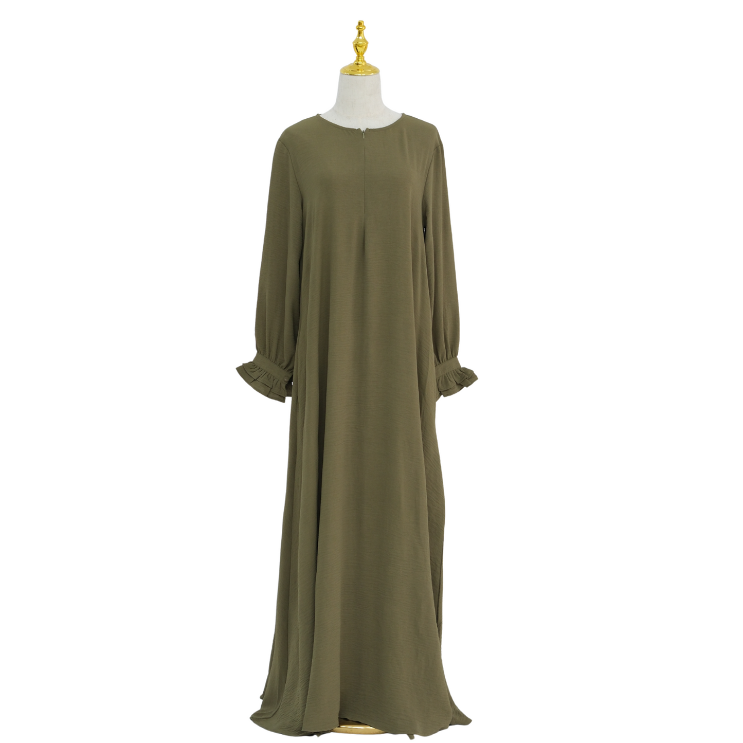 Ruffle abaya - Moss