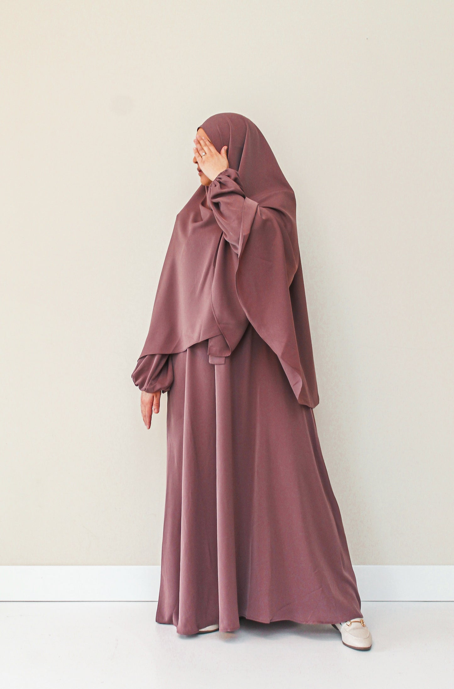 Ballon abaya - Deep rosewood