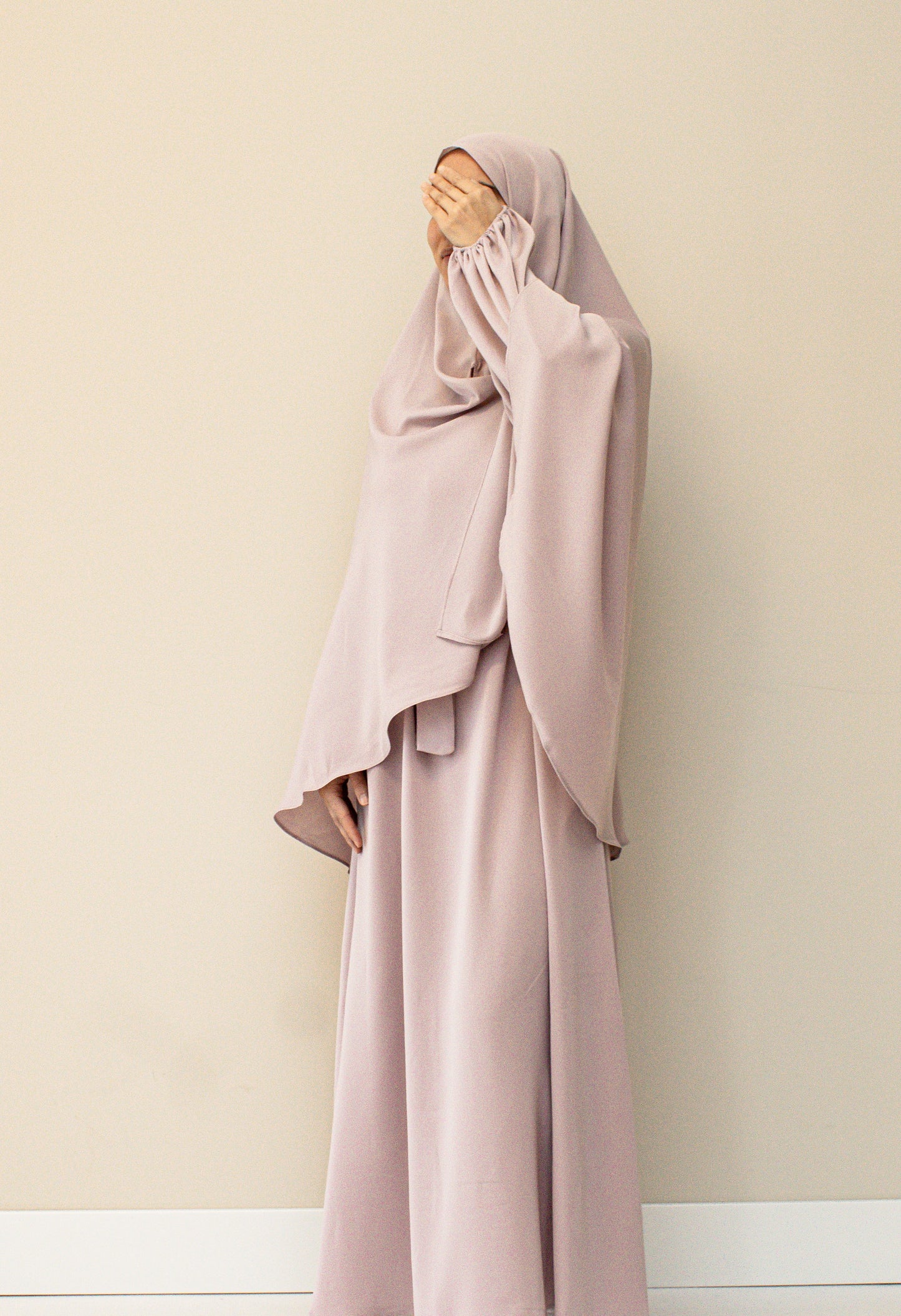 Ballon abaya - Silver pink