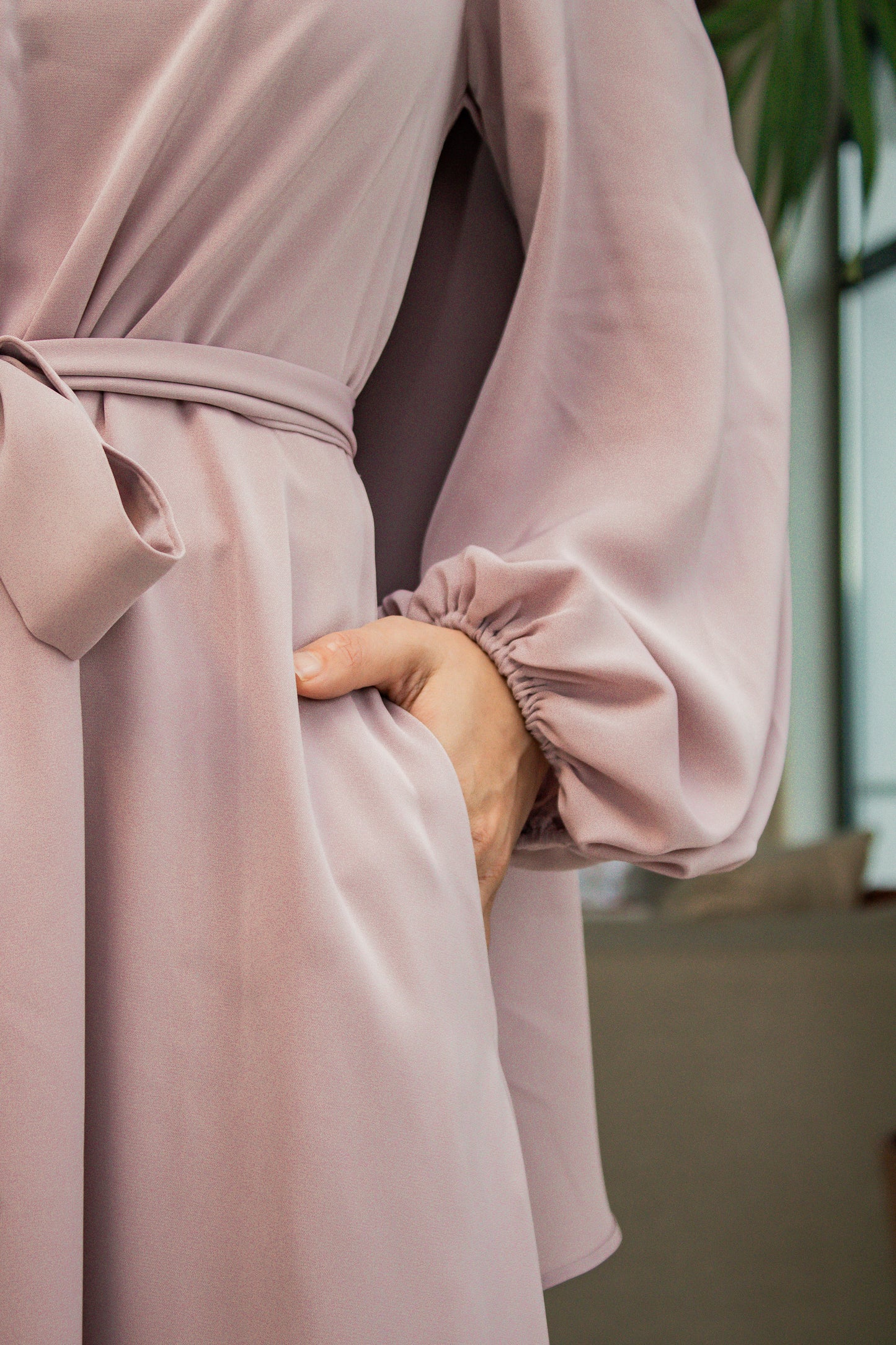 Ballon abaya - Silver pink