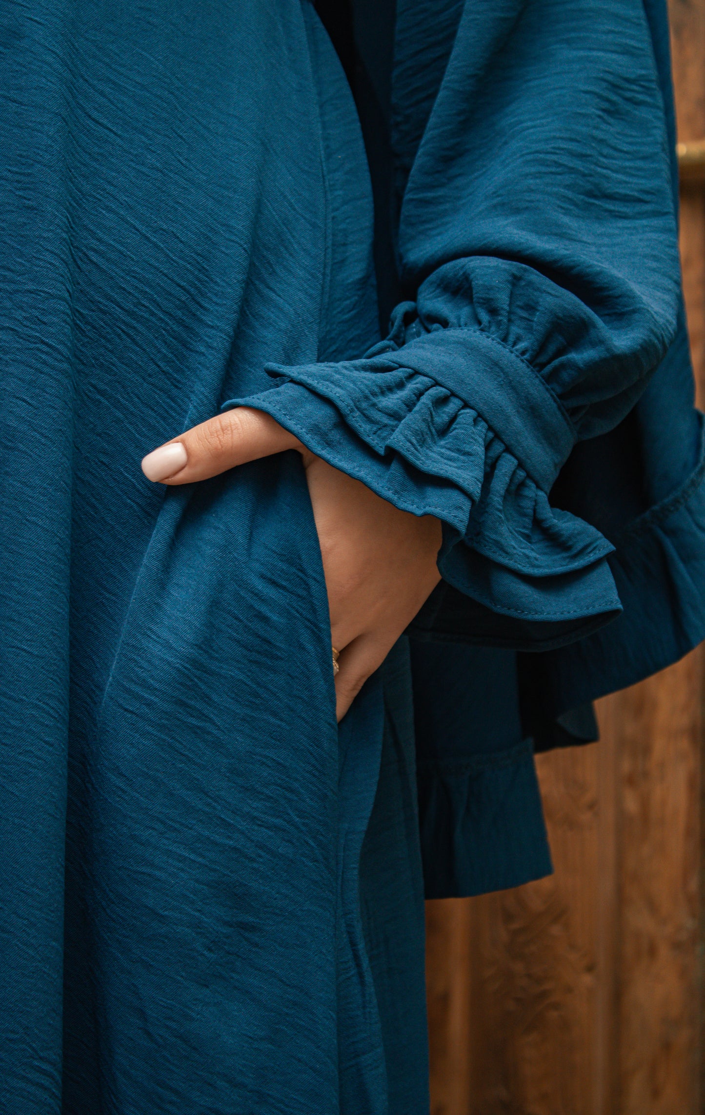 Ruffle abaya - Sapphire