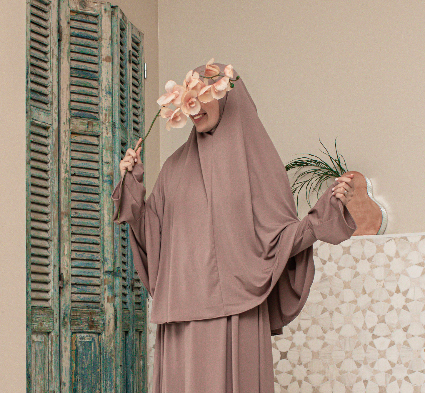 Premium jersey khimar - Pastel taupe