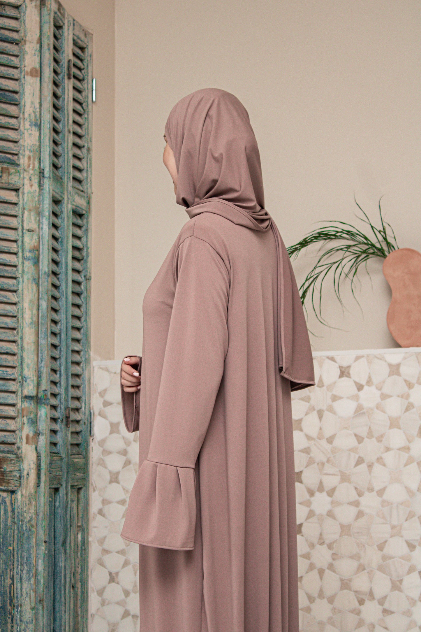 Premium jersey abaya - Pastel taupe