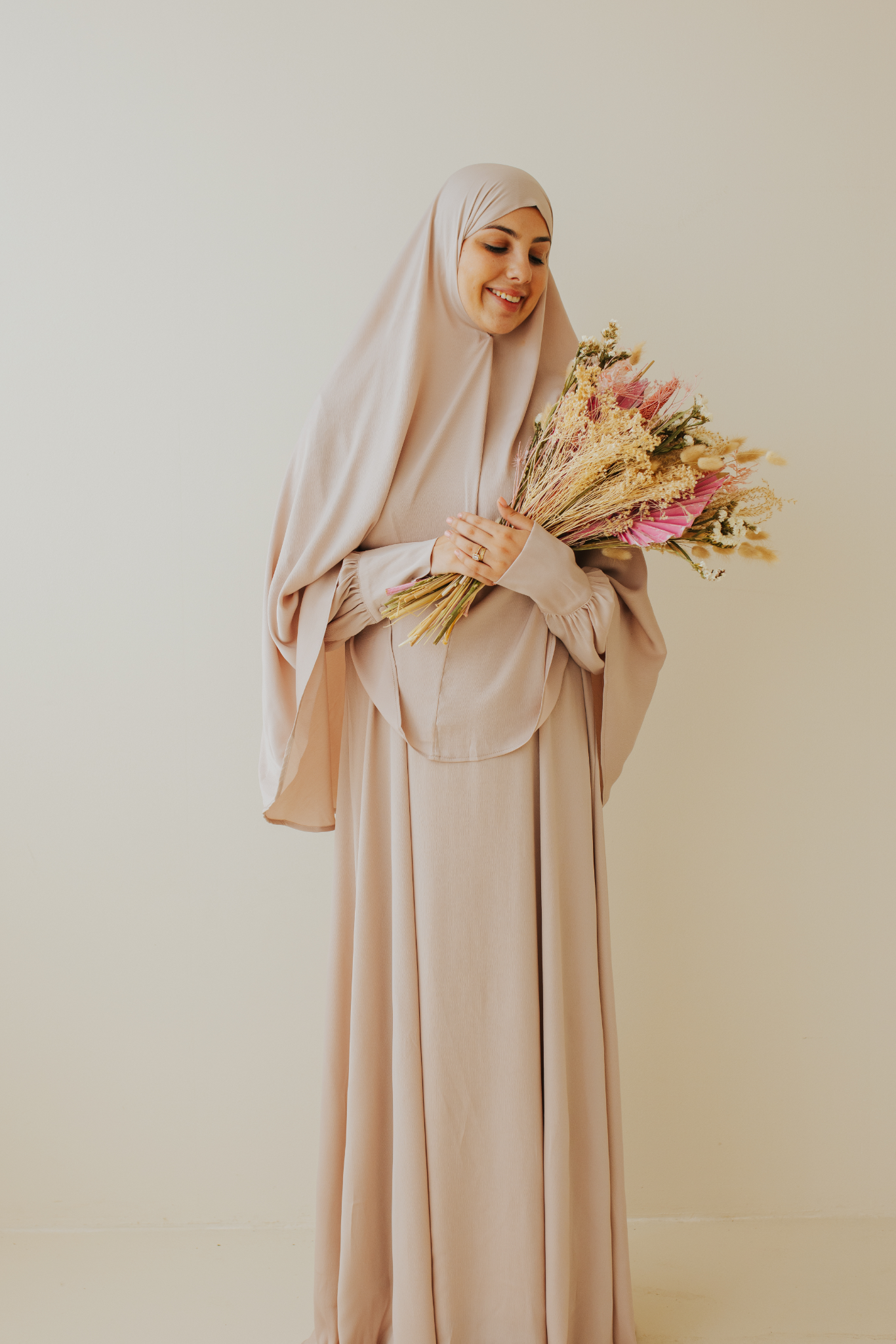 Satin abaya (lightweight) - Travertin