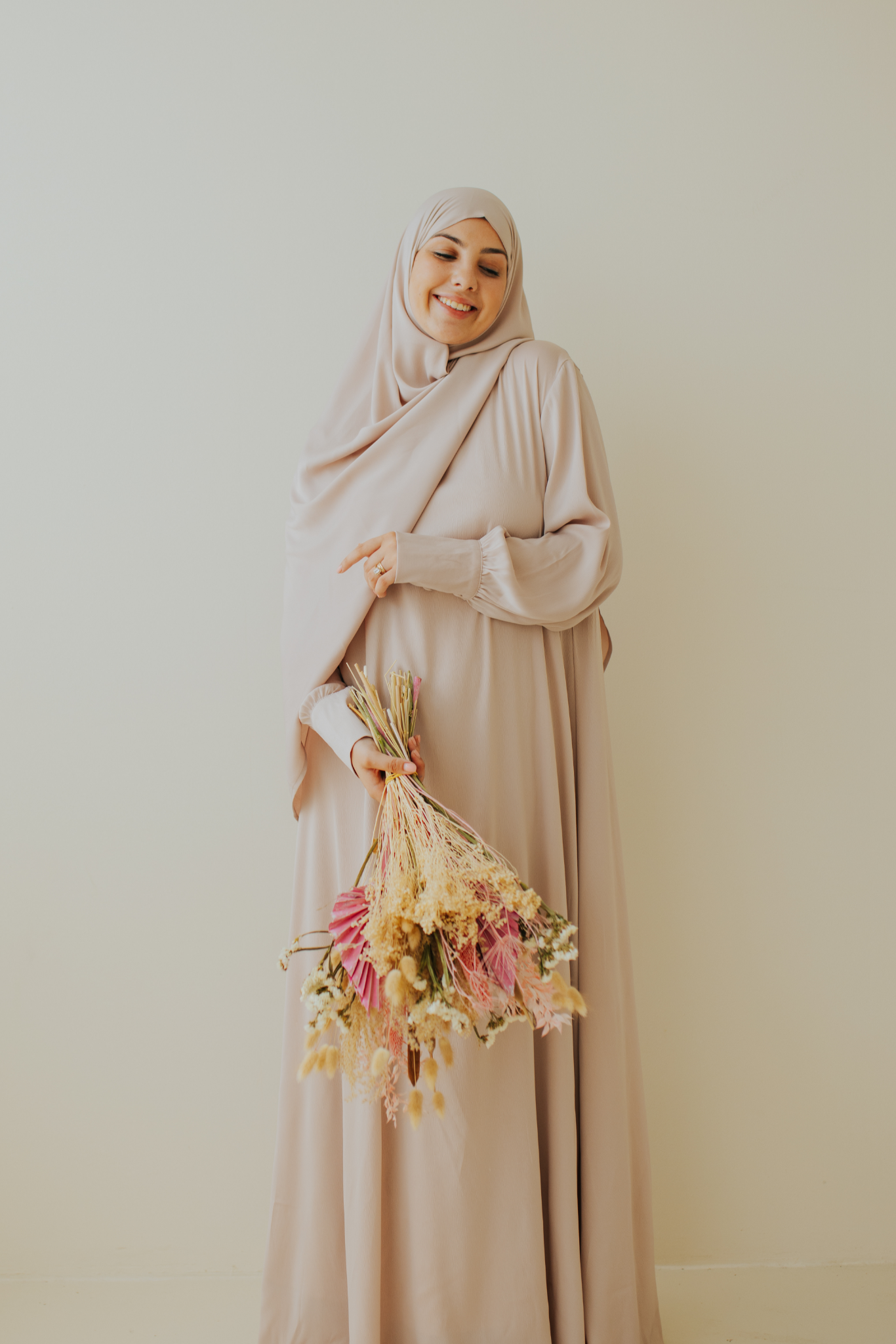 Satin abaya (lightweight) - Travertin