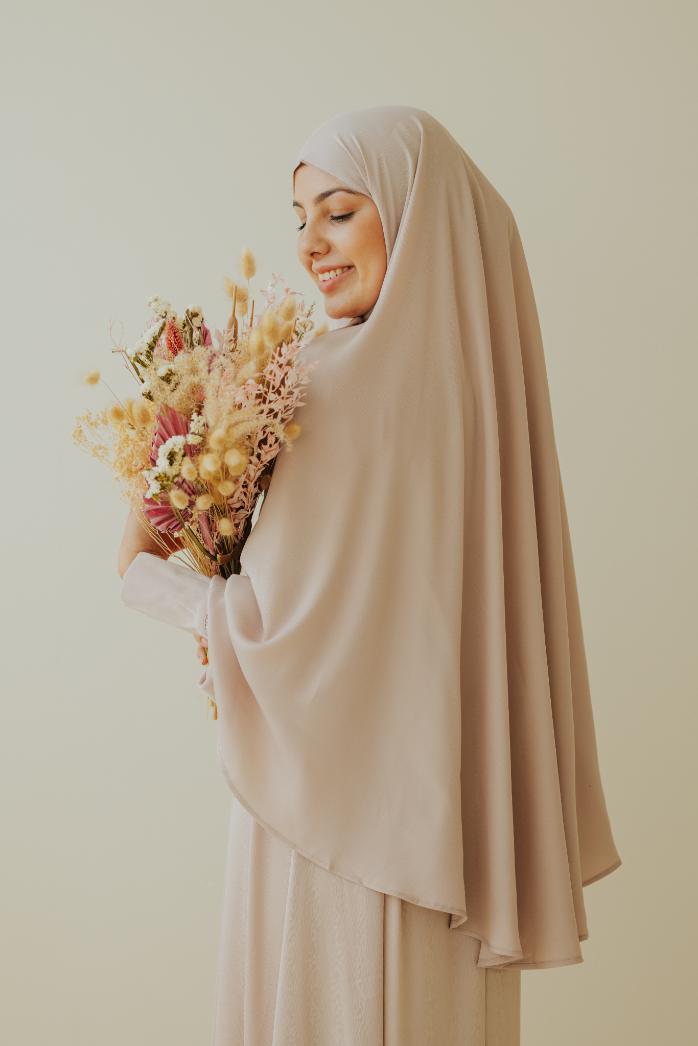 Satin khimar (lightweight) - Travertin