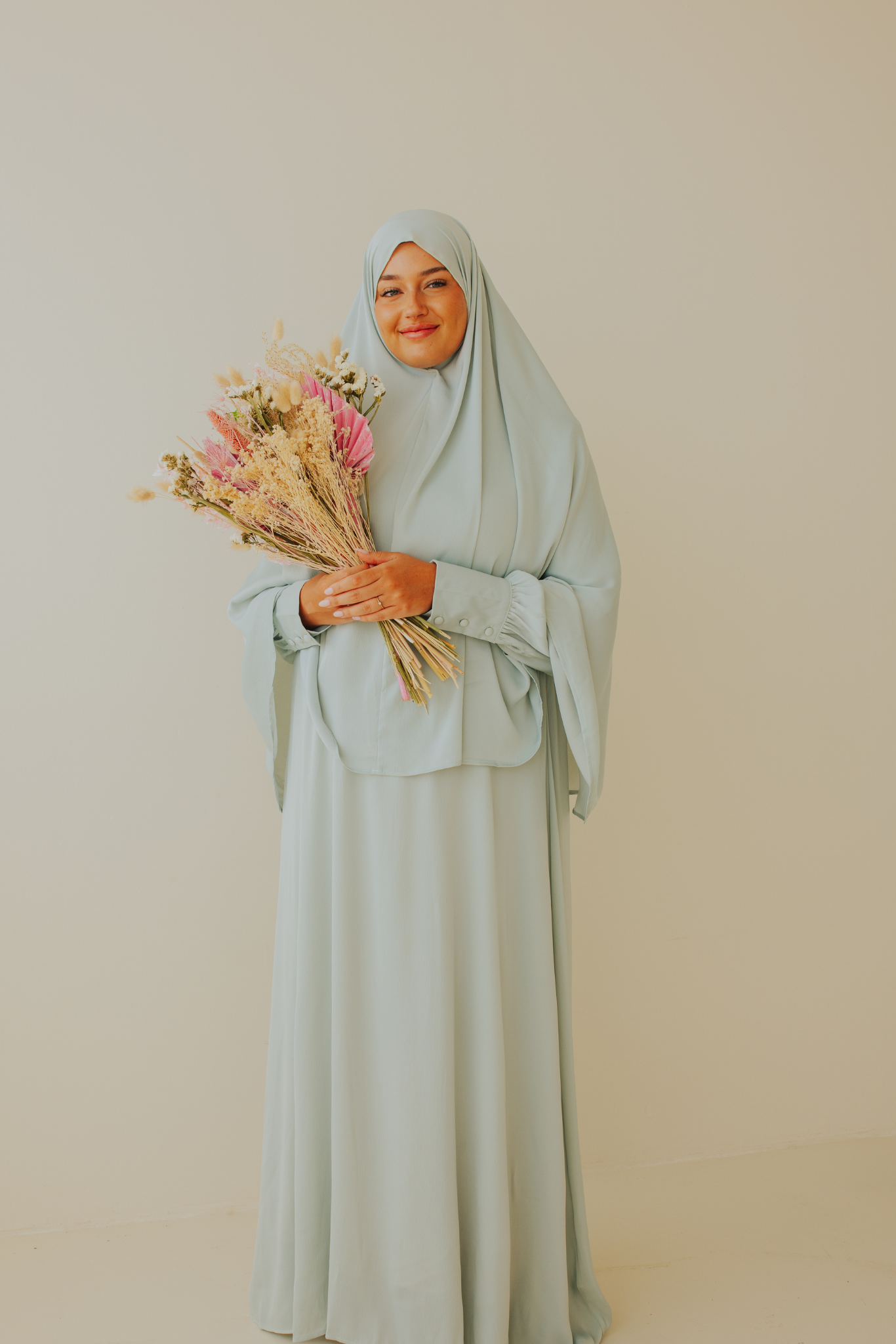 Satin abaya (lightweight) - Aquamarijn