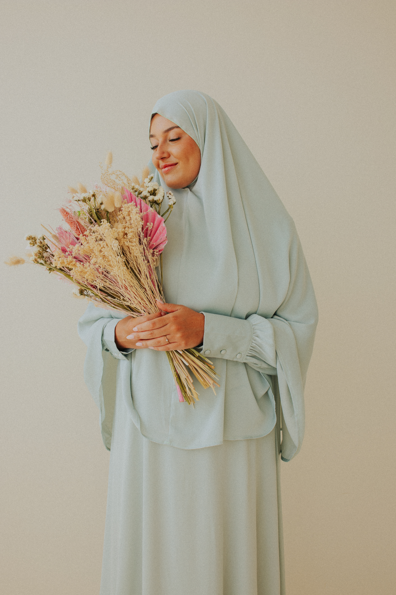 Satin khimar (lightweight) - Aquamarijn