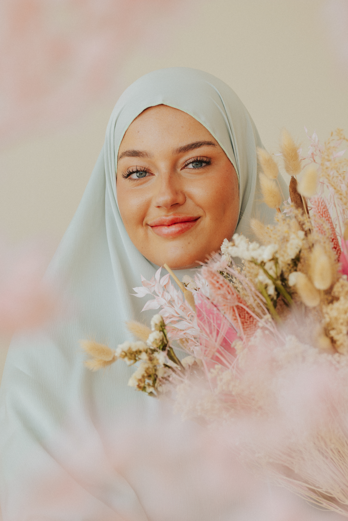 Satin khimar (lightweight) - Aquamarijn
