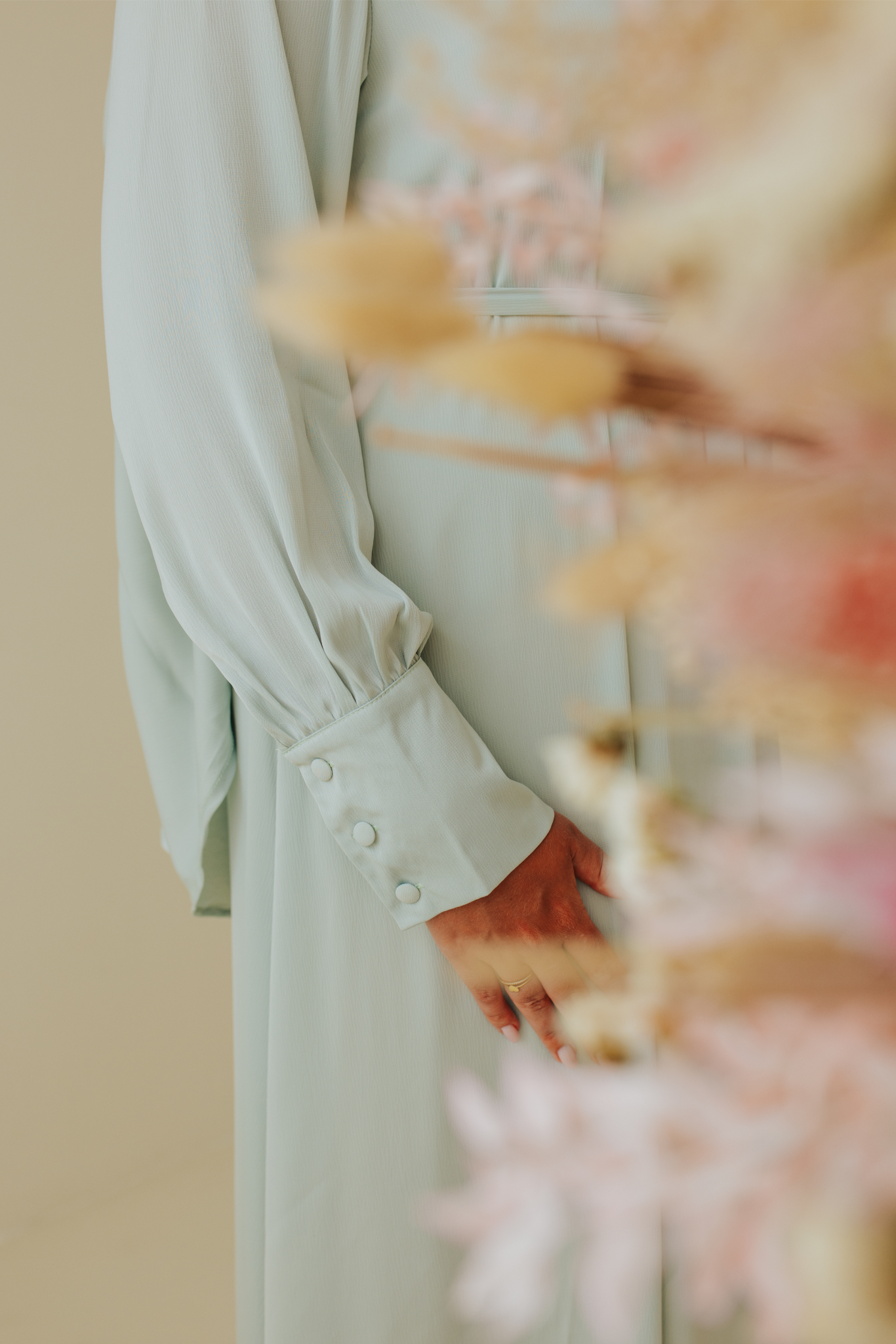Satin abaya (lightweight) - Aquamarijn