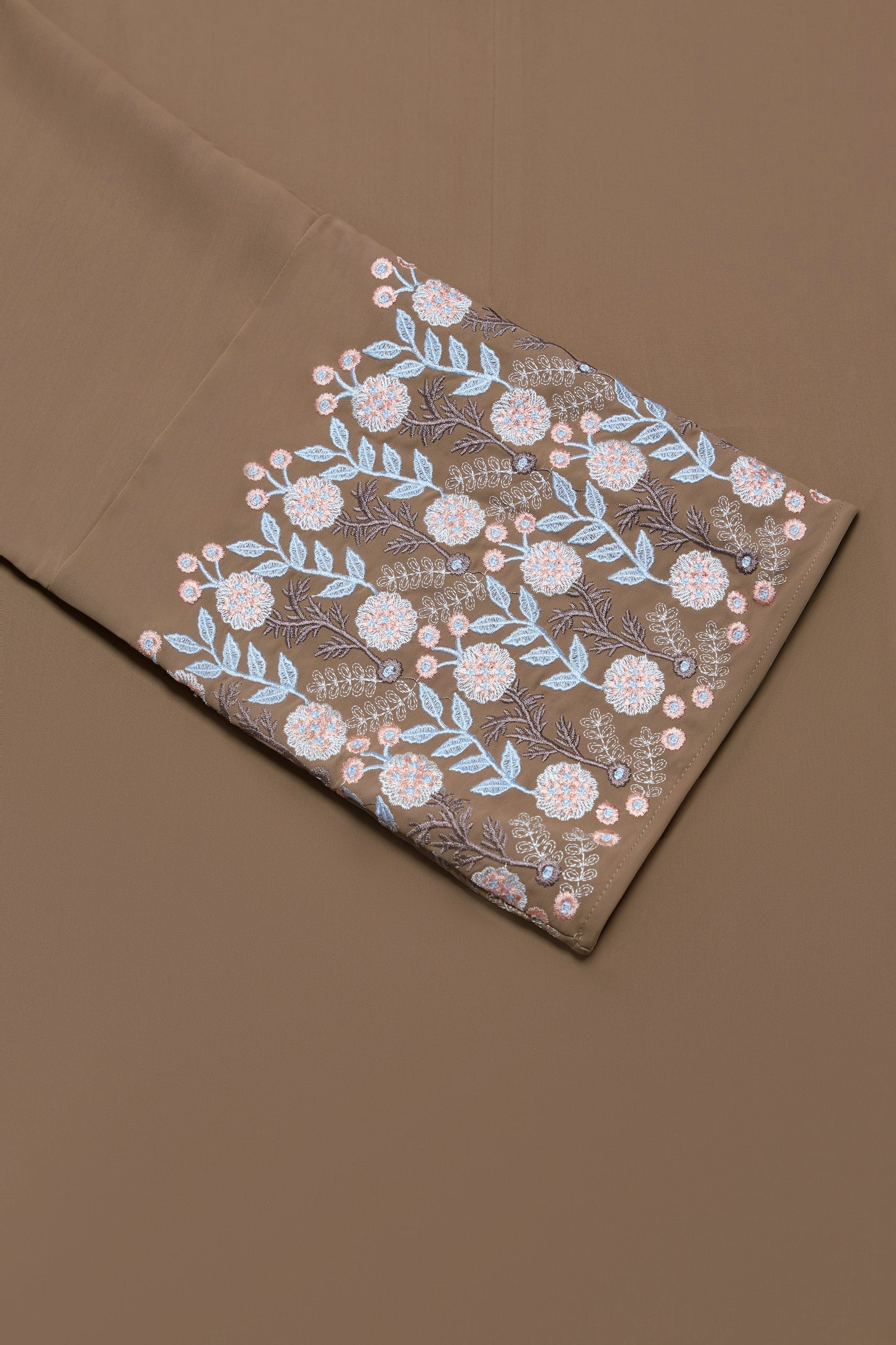 Floral embroidery abaya - Mocha