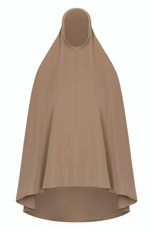Khimar (Floral embroidery) - Mocha