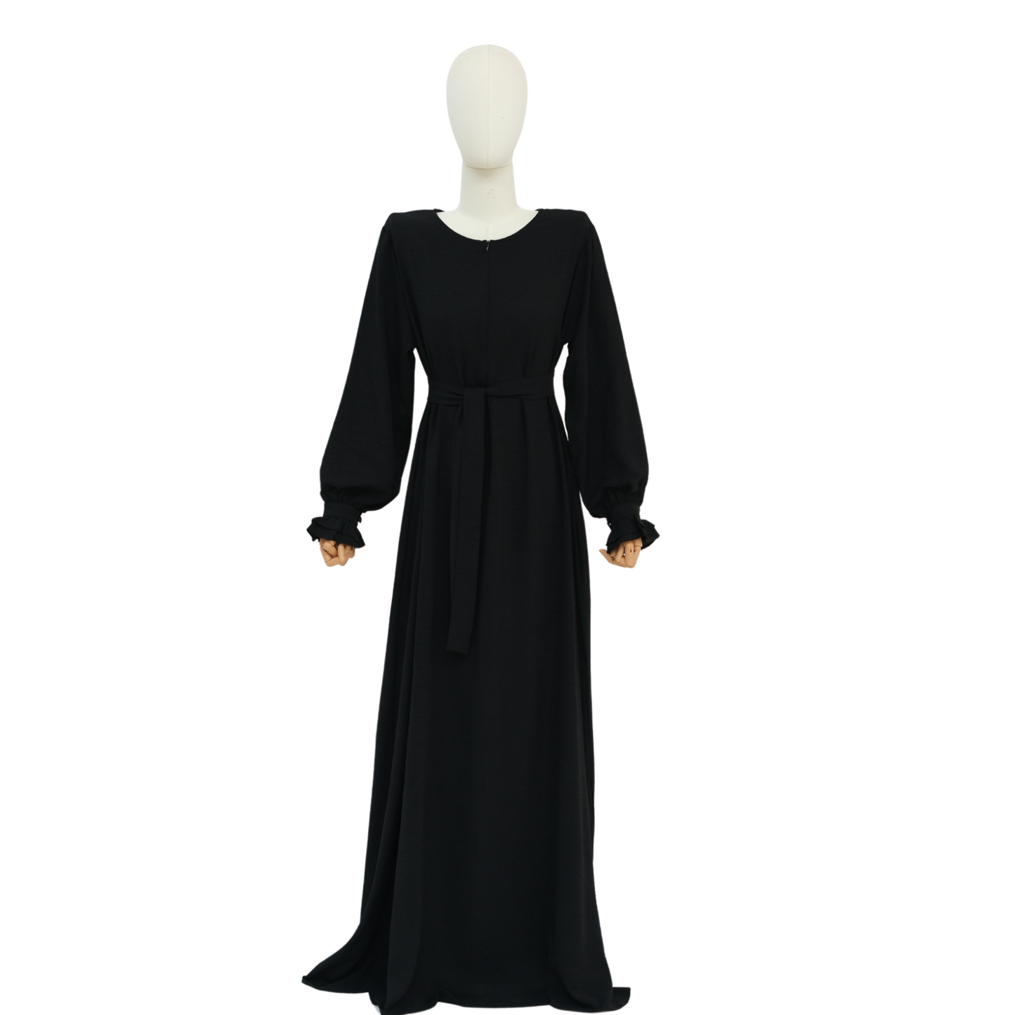 Ruffle abaya - Black
