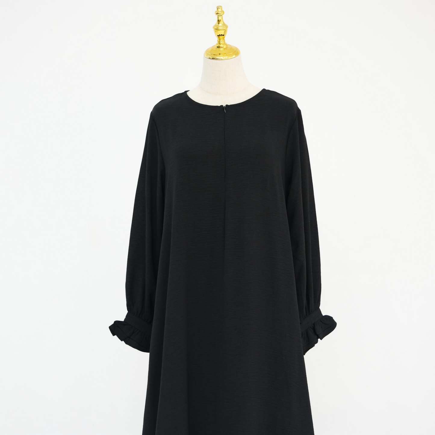 Ruffle abaya - Black