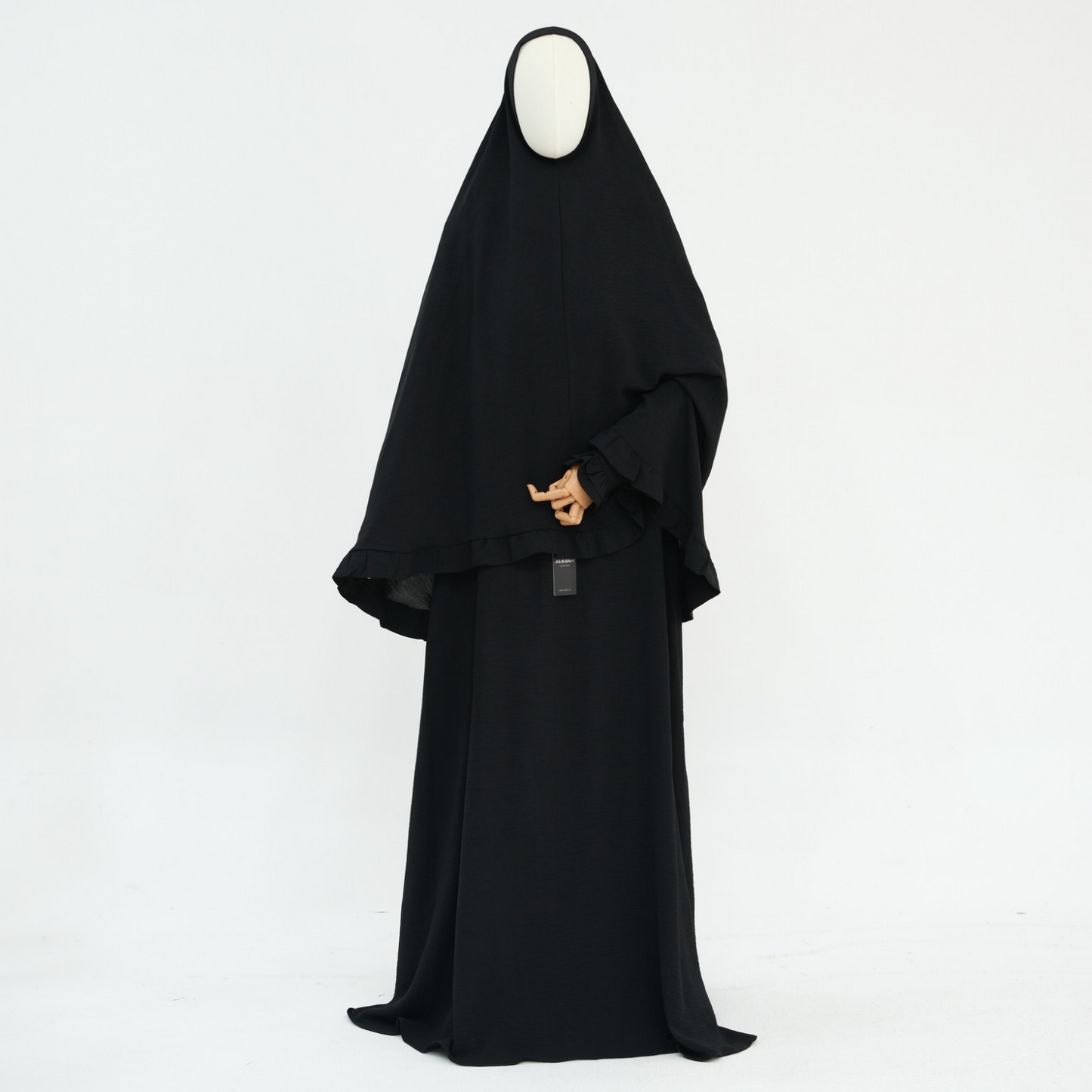 Ruffle abaya - Black